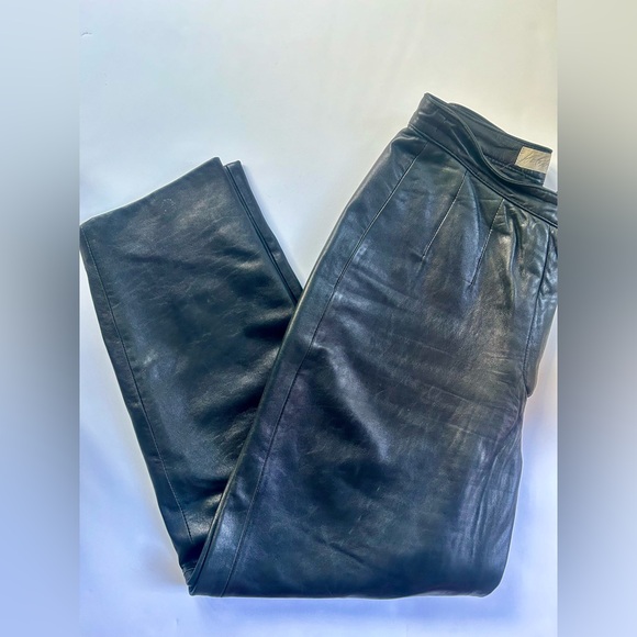 Lord & Taylor Lambskin Leather High-Waisted Pants Size 10 - Picture 7 of 9